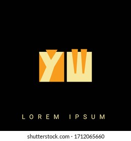 Modern creative shaped YW, WY, Y, W logo. Initial Logo Designs  with Black Background.