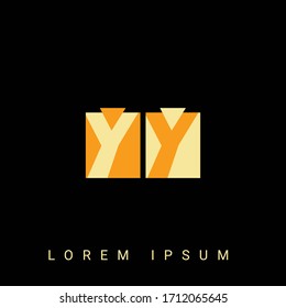 Modern creative shaped YY, YY, Y, Y logo. Initial Logo Designs  with Black Background.
