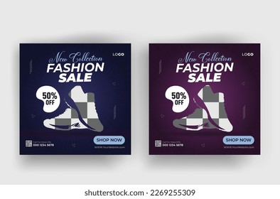 Modern and creative shoes product social media design template