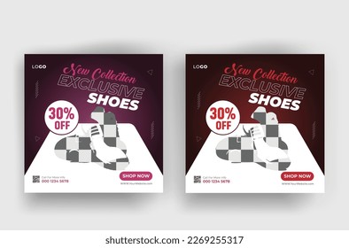 Modern and creative shoes product social media design template