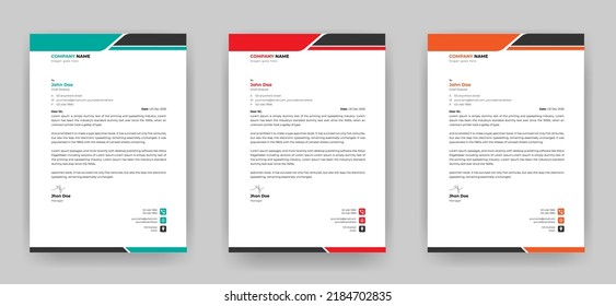 Modern and creative simple business letterhead design template for your company and business