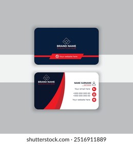 Modern creative simple clean business card or visiting card design template