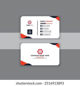 Modern creative simple clean business card or visiting card design template, Black, white and red combination