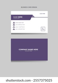 Modern creative simple clean business card or visiting card design template