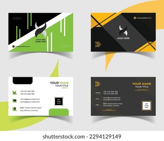Diseño moderno de plantillas de tarjetas de visita empresariales creativas y sencillas.