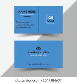 Modern creative and simple double-sided landscape orientation clean vector corporate business card template with multiple color for business and personal use illustration design