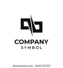 Modern creative simple letter qb logo template