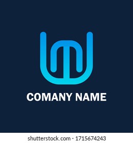 modern creative simple minimal m and u letter joint logo design.u,m letter logo
