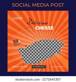 Modern Creative Social Media  Food Post Design Template.