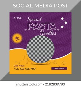 Modern Creative Social Media Food Post Design Template.