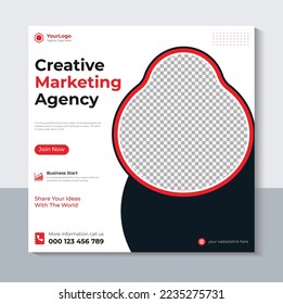 Plantilla de publicación creativa de medios sociales modernos, diseño de banner de medios sociales empresariales, banner corporativo, marketing, web, venta, ilustración de vectores