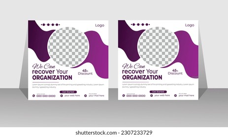 Modern and creative social media post design for business agency .