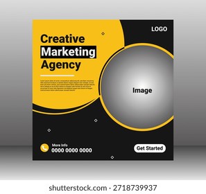 Diseño moderno y creativo de publicaciones en redes sociales para agencia de marketing