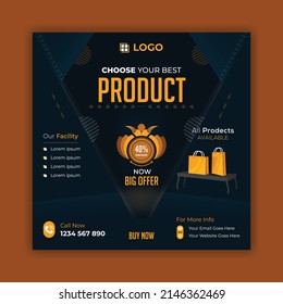Modern and creative social media posts with product discounts offer  design templates for using any kind of business