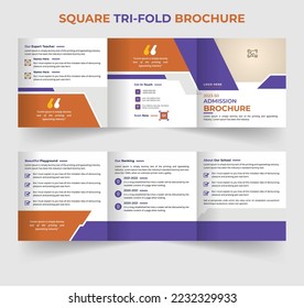 Modern creative square education brochure template design	