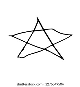 Modern creative star shape isolated on white. Good hand drawn element for your design.