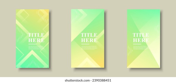 Modern creative story background. green and yellow grdation. abstract . slash effect. eps 10