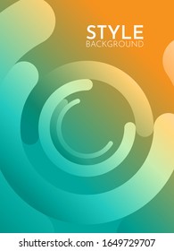 Cubierta abstracta moderna, creativa y de estilo. Composición de forma degradado frío. Vector Eps10.  Ilustración vertical. Cobertura mínima. Fondo creativo de fluido desde la forma actual hasta el diseño de la tarjeta de moda