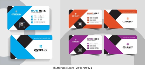 Modern Creative and Stylish Business Card DesignTemplate for Professionals with Corporate Style