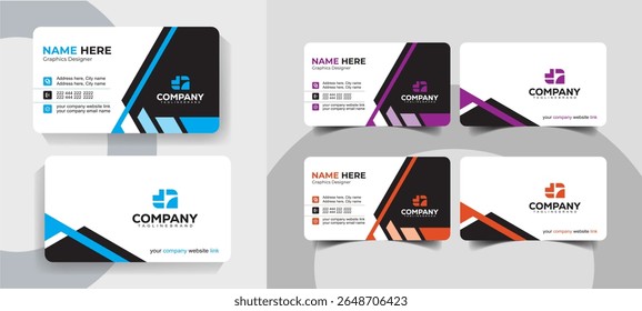 Modern Creative and Stylish Business Card DesignTemplate for Professionals with Corporate Style