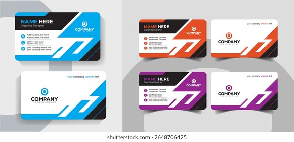 Modern Creative and Stylish Business Card DesignTemplate for Professionals with Corporate Style