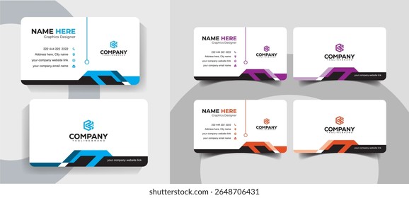 Modern Creative and Stylish Business Card DesignTemplate for Professionals with Corporate Style