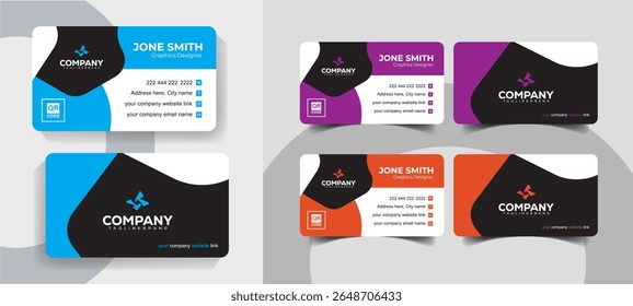 Modern Creative and Stylish Business Card DesignTemplate for Professionals with Corporate Style