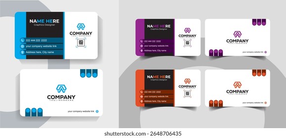 Modern Creative and Stylish Business Card DesignTemplate for Professionals with Corporate Style