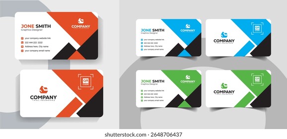 Modern Creative and Stylish Business Card DesignTemplate for Professionals with Corporate Style