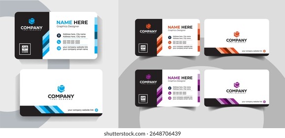 Modern Creative and Stylish Business Card DesignTemplate for Professionals with Corporate Style