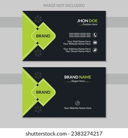 Modern Creative Stylish and Unique Professional Business Card Vector Design Template, Double Sided