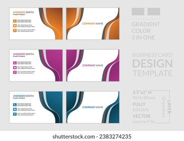 Modern Creative Stylish and Unique Professional Business Card Vector Design Template, Double Sided