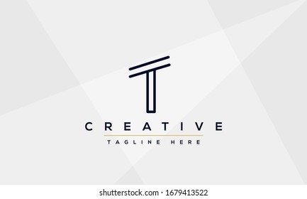 Diseño y plantilla modernos y creativos de logotipos T. Icono de T TT: monograma y letras en vector.
