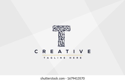 Diseño y plantilla modernos y creativos de logotipos T. Icono de T TT: monograma y letras en vector.