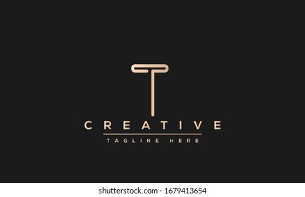 Diseño y plantilla modernos y creativos de logotipos T. Icono de T TT: monograma y letras en vector.