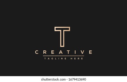 Diseño y plantilla modernos y creativos de logotipos T. Icono de T TT: monograma y letras en vector.