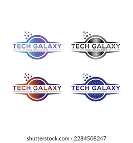 Plantilla Moderna Y Creativa De Ilustración De Logotipo De Galaxia Tecnológica, Colorida Y Gradiente.