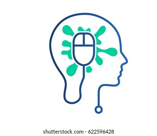 Modern Creative Technology Mind Circuit Board Logo