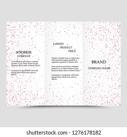 Modern creative template of three business brochures with pink abstract shine.