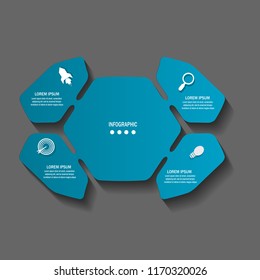 Modern creative timeline infographic element template  with 4 options illustration vector