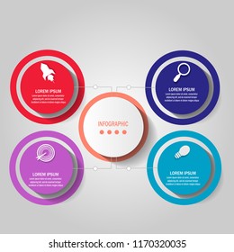 Modern creative timeline infographic element template  with 4 options illustration vector