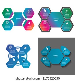 Modern creative timeline infographic element template  with 4 options illustration vector