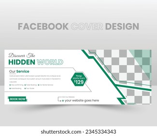 
Modern and creative Travel Facebook cover page and web banner design template.  tour tourism holiday agency social media banner for travel ads, business promotion, eps 10.