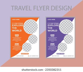 modern creative travel flyer design template