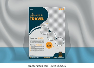 Modern and creative travel flyer design template 