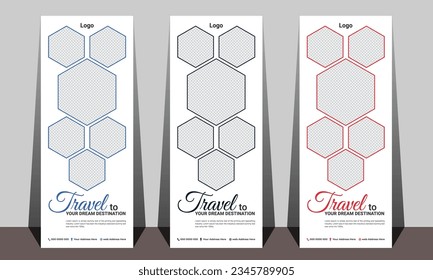 Modern and creative travel roll up banner design for print