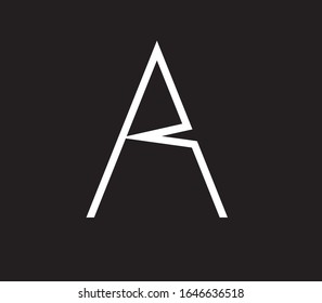 Modern creative trendy business brands black and white color AR RA A R initial based letter icon logo.