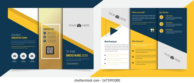 Modern creative tri fold brochure design template