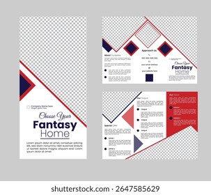 Modern Creative Tri-fold Brochure template vector design for real estate agency