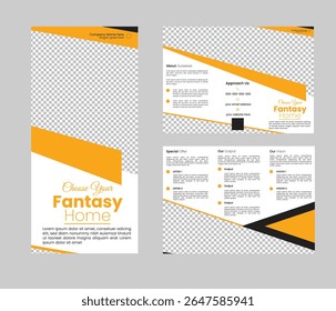 Modern Creative Tri-fold Brochure template vector design for real estate agency